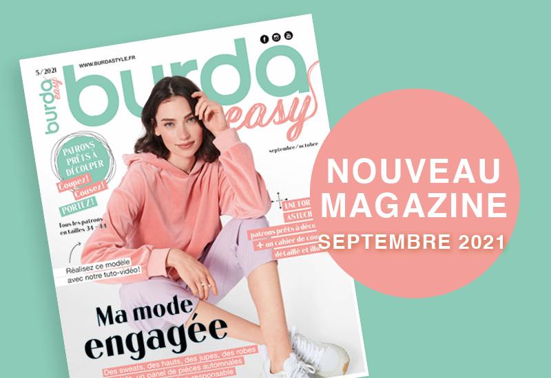 Septembre 2021 : le nouveau numéro de burda easy n°5 de septembre / octobre 2021