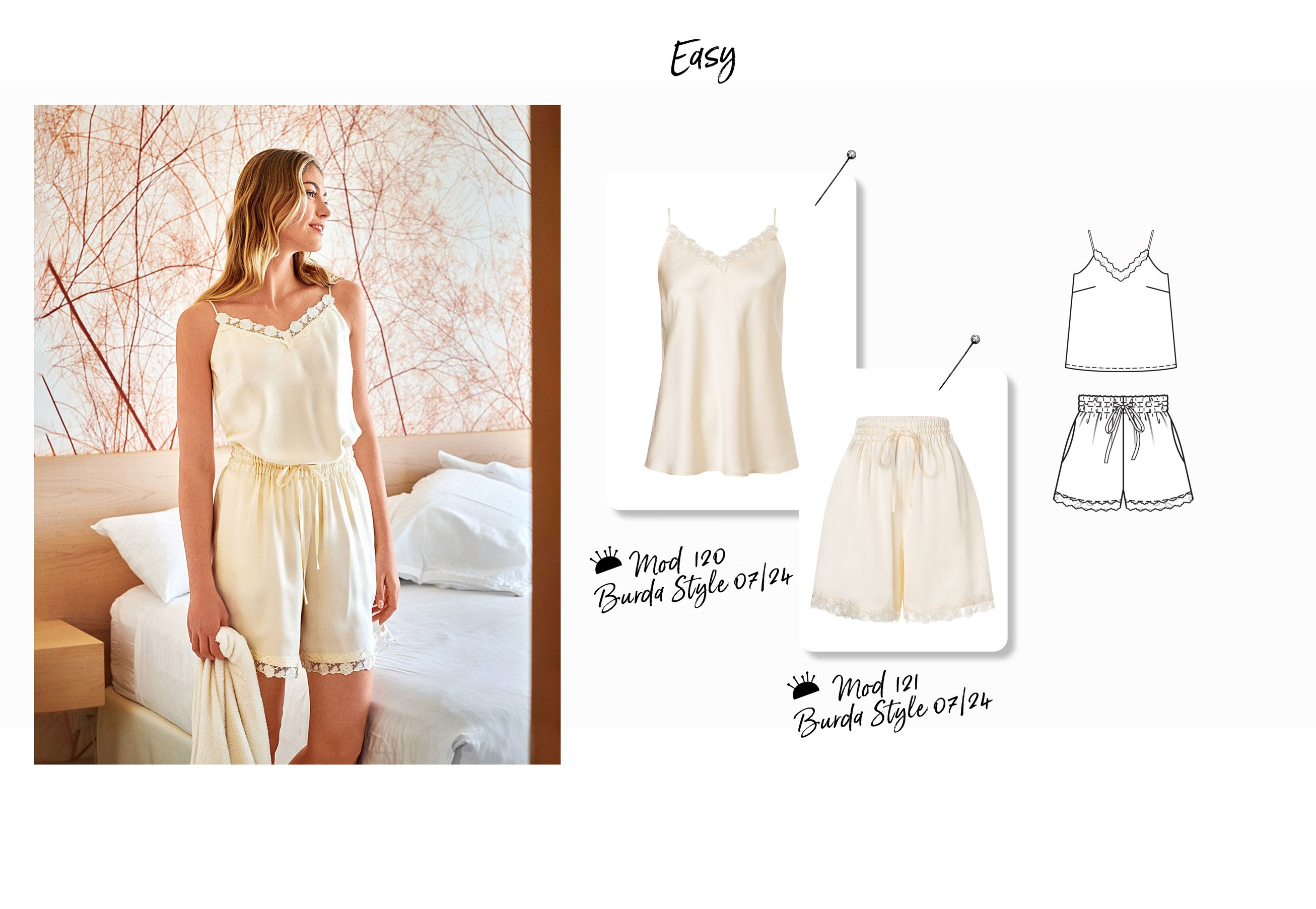 Top en soie n°120 | Burda Style 07/24 Short en soie n°121 | Burda Style 07/24 Top en soie n°120 | Burda Style 07/24 Short en soie n°121 | Burda Style 07/24