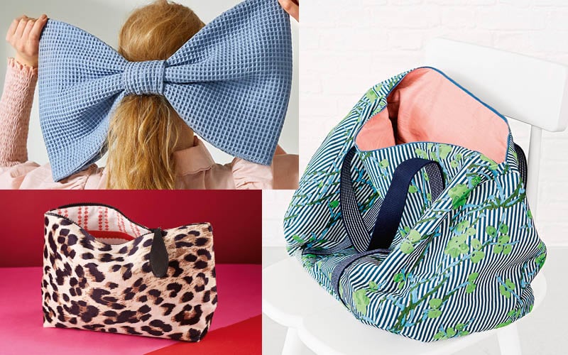 Accessoires couture pour l’été : nœud géant, trousse de toilette et sac de voyage à coudre Accessoires couture pour l’été : nœud géant, trousse de toilette et sac de voyage à coudre