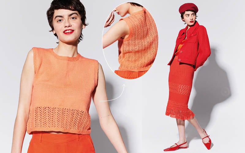  jupe d'&eacute;t&eacute; au tricot avec des franges 