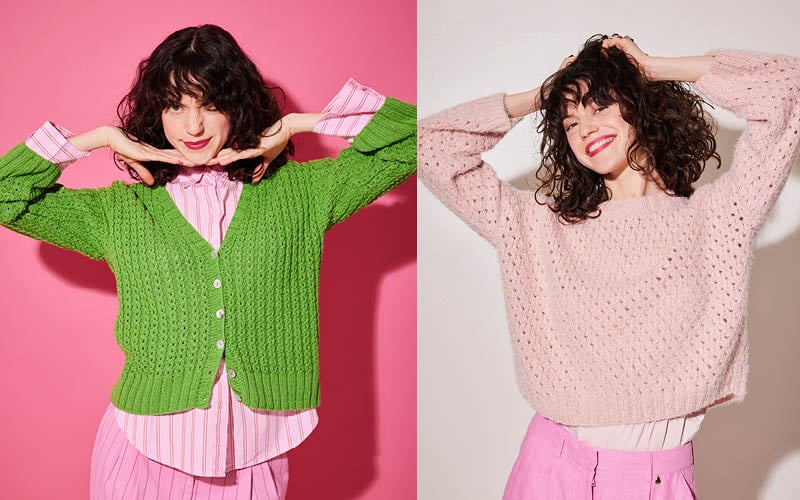 Je tricote en vert et rose ! Des couleurs qui donnent le sourire