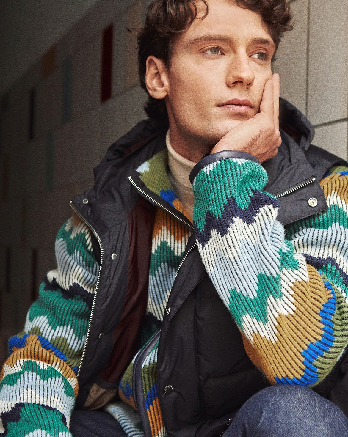 Veste en tricot pour homme en tricot n° 129 | Burda Style 12/23 Veste en tricot pour homme en tricot n° 129 | Burda Style 12/23