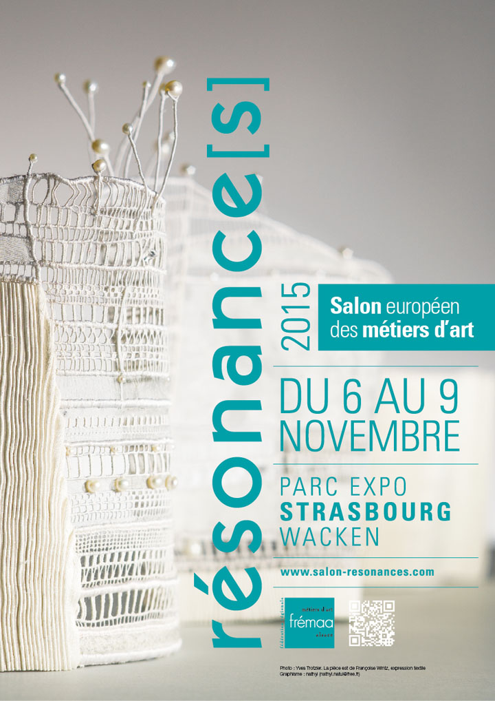Affiche de l'expo (pièce Françoise Wintz, expression textile - photo Yves Trotzler, graphisme nathyl) 