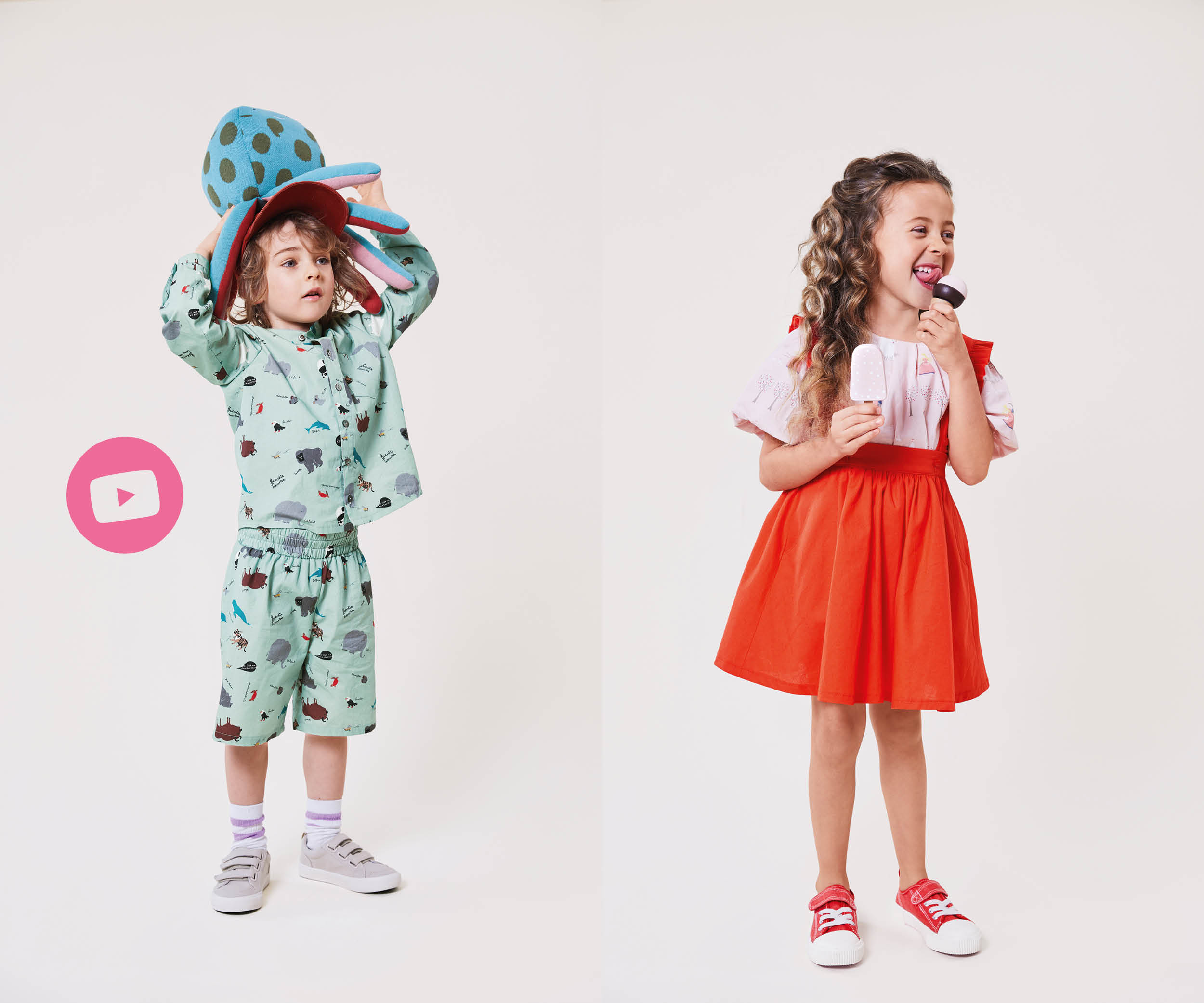 Short et chemise combin&eacute;s et jupe &agrave; bretelles