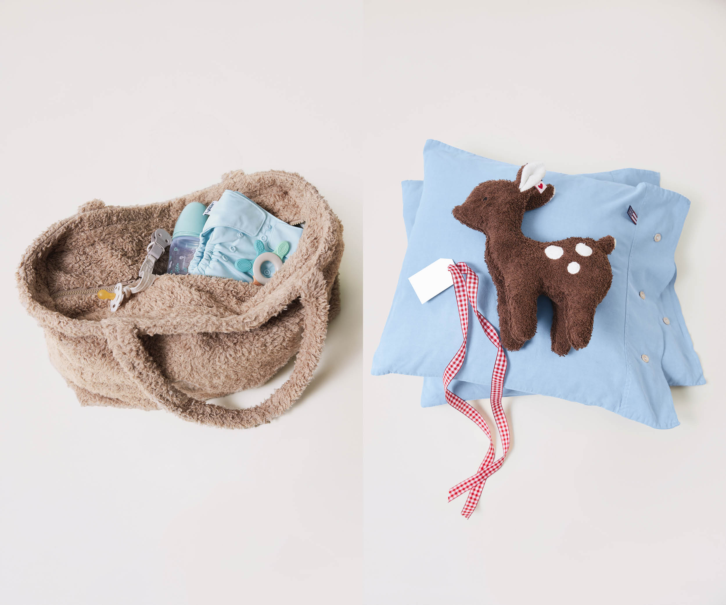 Accessoires&nbsp;: sac &agrave; langer et peluche faon 