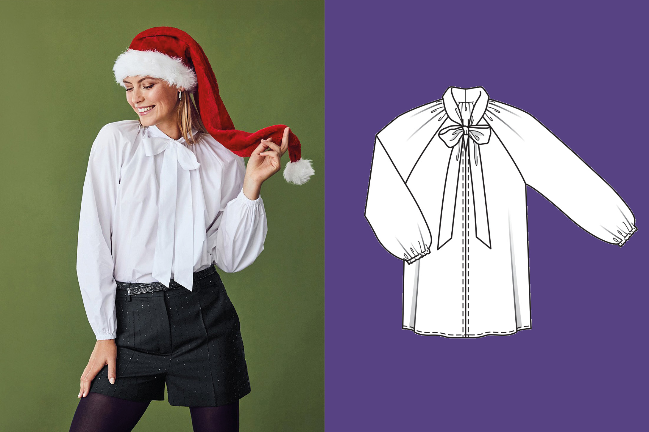 Chemisier en popeline n°107 B | Burda Style 12/25 Chemisier en popeline n°107 B | Burda Style 12/25