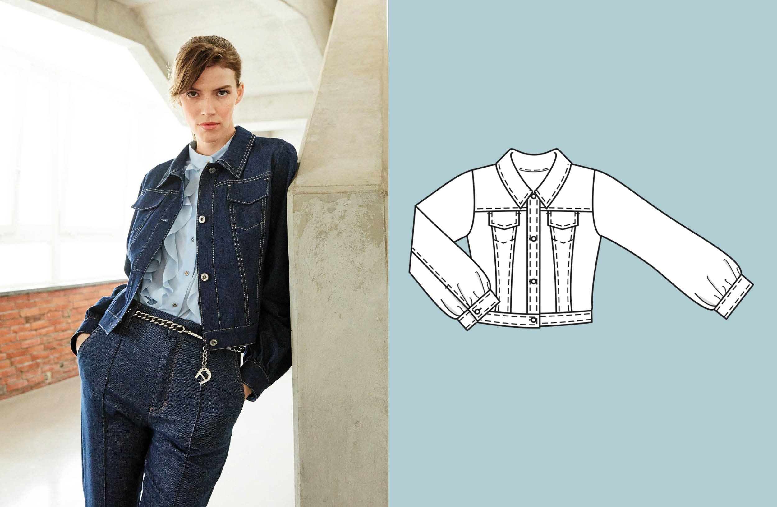 Veste en denim n°113 | Burda Style 02/24 Veste en denim n°113 | Burda Style 02/24