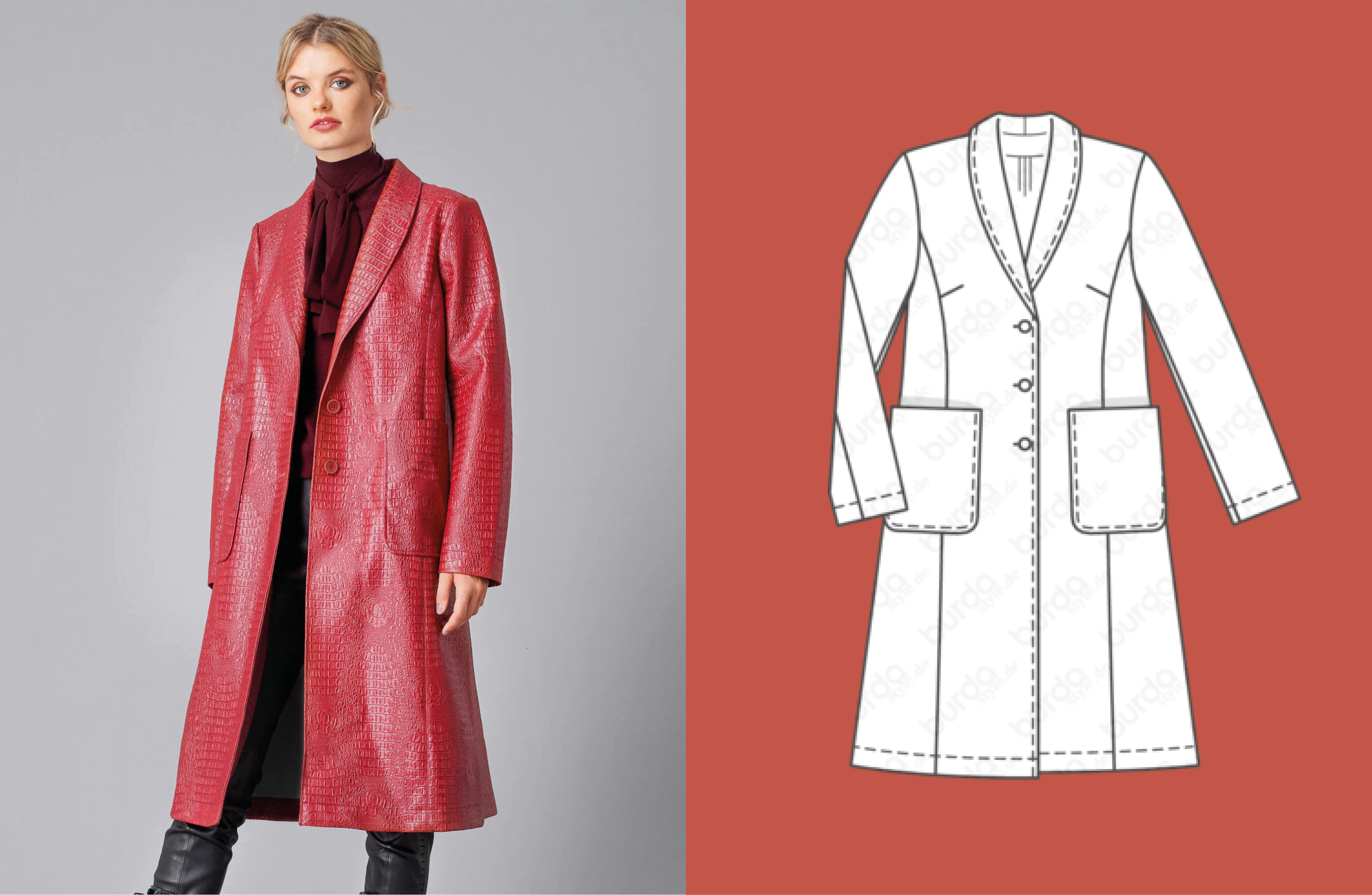 Manteau en simili-cuir n°122 | Burda Style 01/21